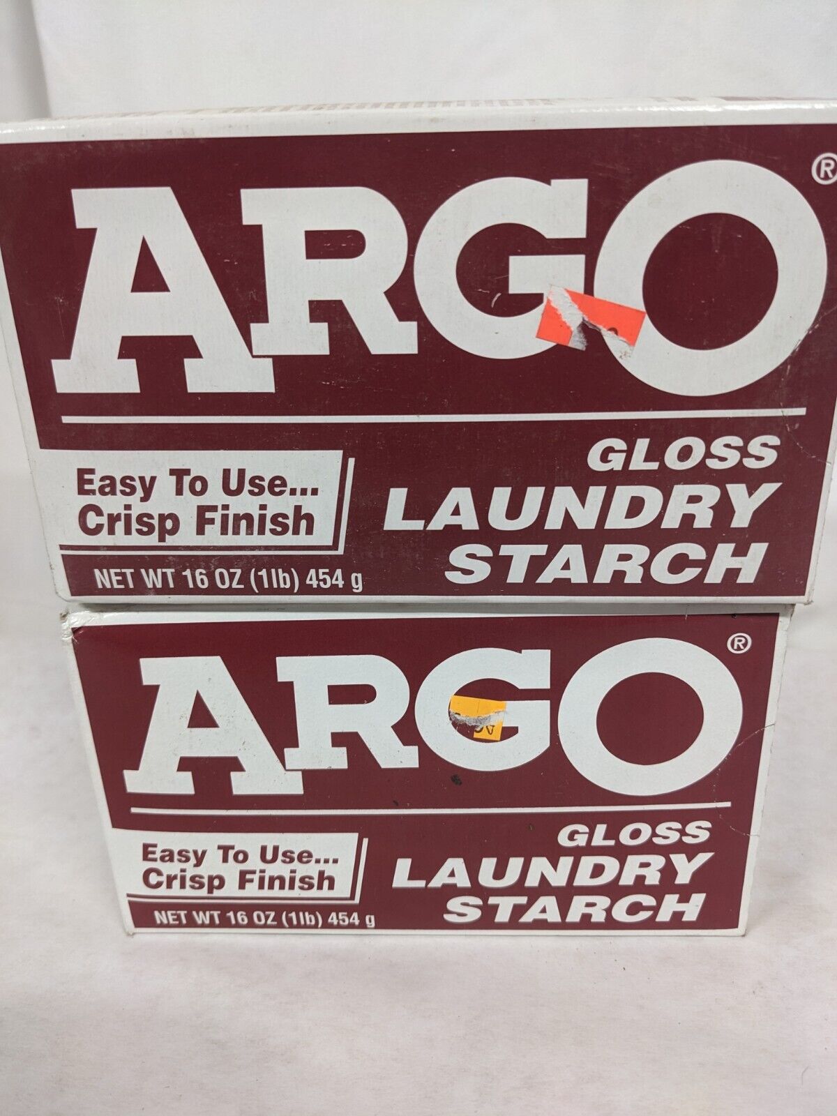 2 Pack ARGO GLOSS LAUNDRY STARCH 16 oz Crisp Finish-NOS