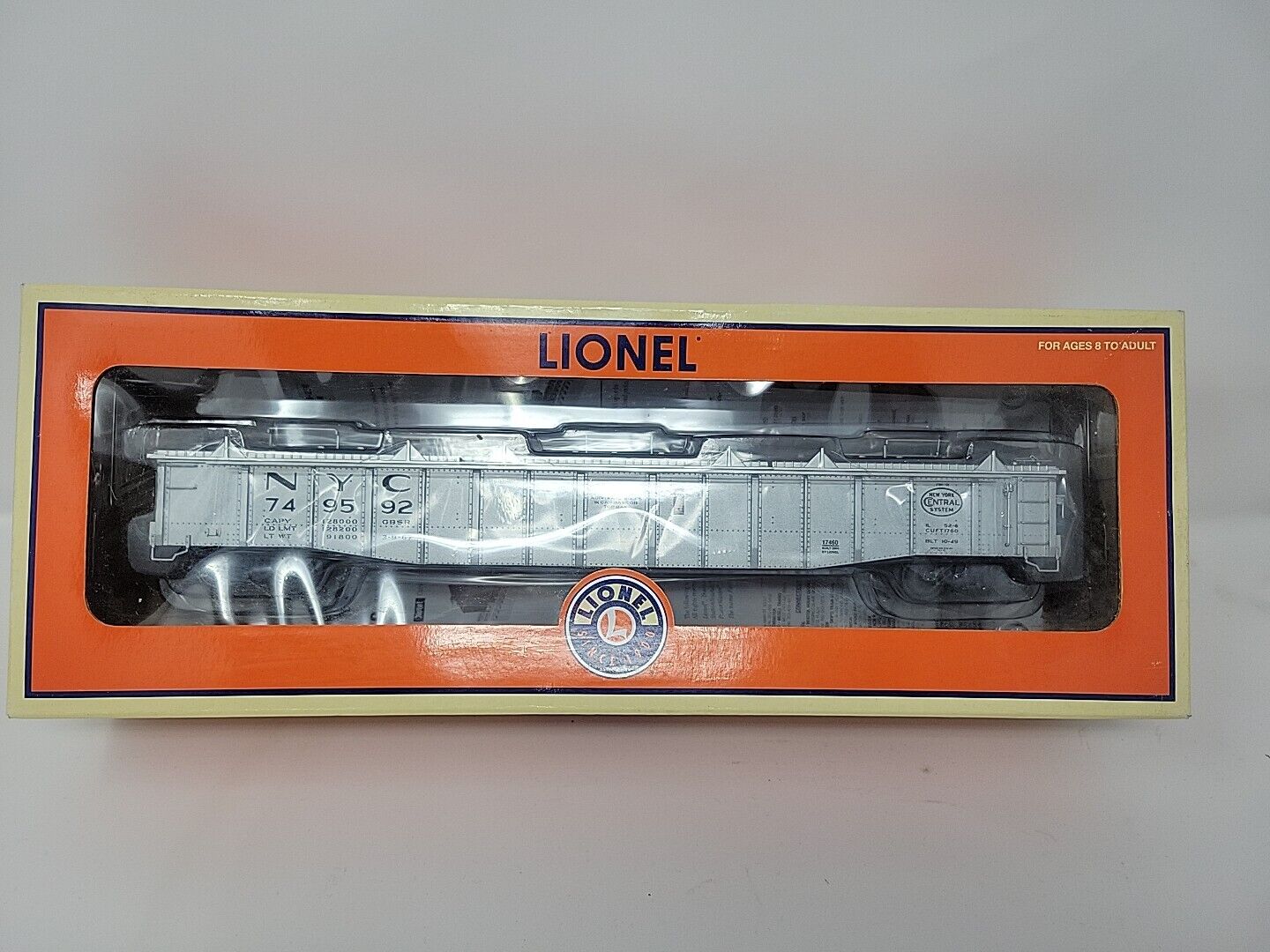 Lionel 6-17460 O Gauge New York Central 749592 Silver Covered Gondola *NIB*