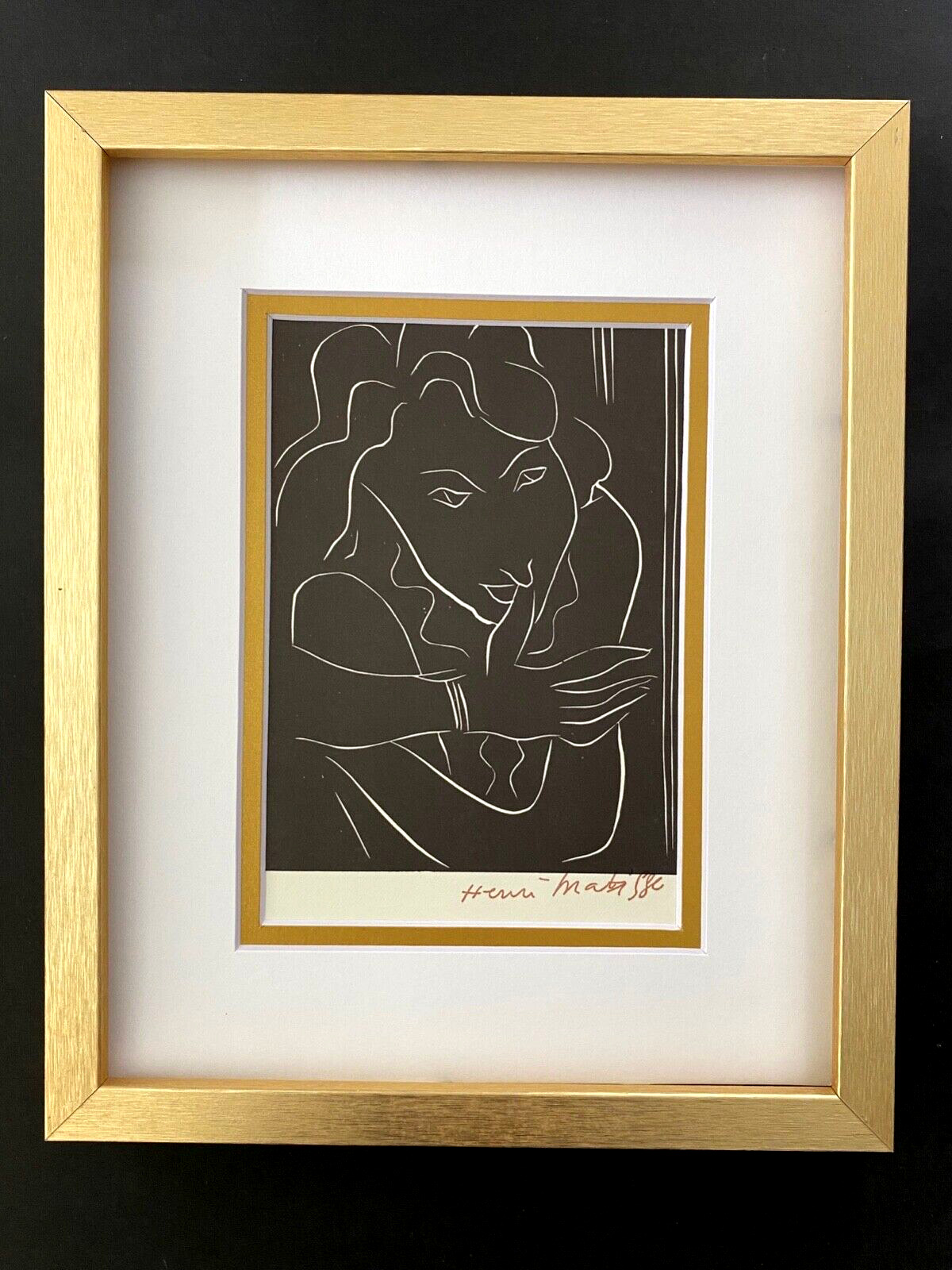 HENRI MATISSE CIRCA 1954 AWESOME SIGNED PRINT MATTED AND FRAMED + BUY IT NOW