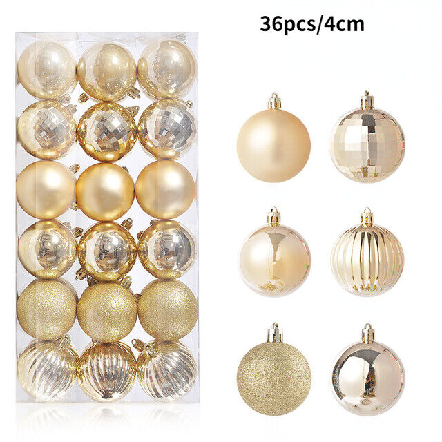 1box 36 Christmas Balls Christmas Tree Ornaments Ball Xmas Hanging Tree Pendants