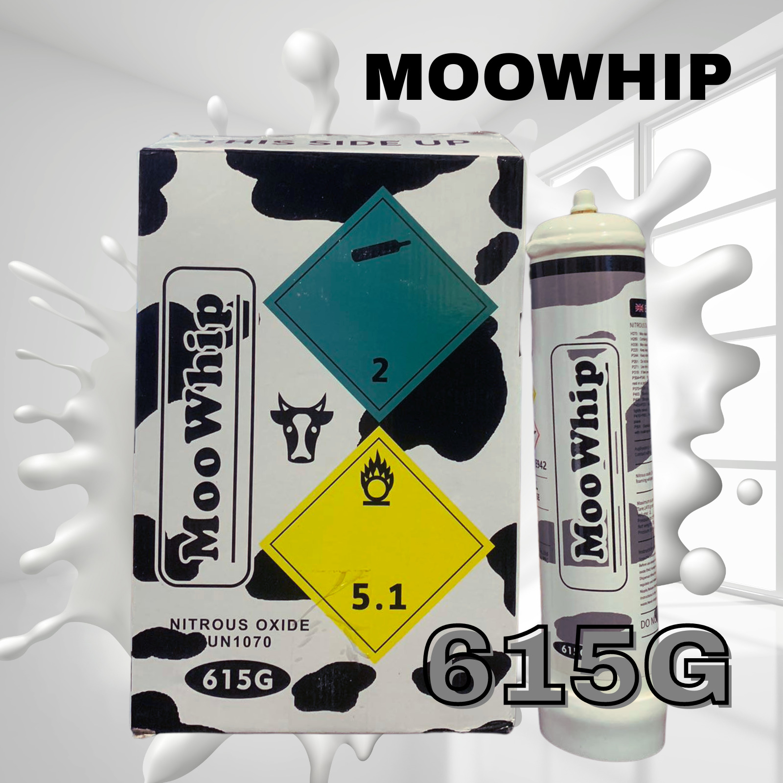 MooWhip 615g Whipped Cream Tank 6X Top Quality ULTRA PURE GAS