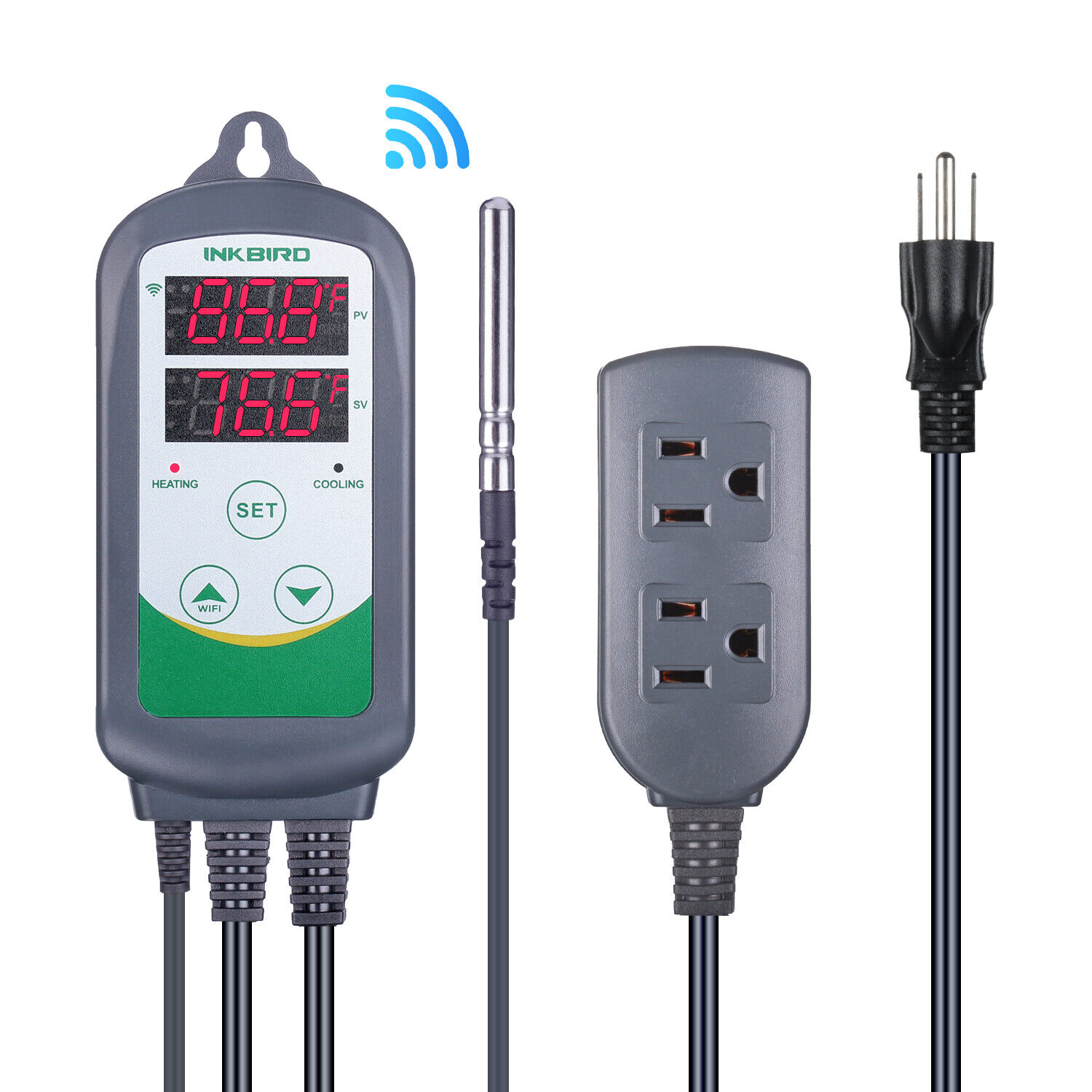 Inkbird 2.4G Wifi Temperature Humidity Controller Thermostat Humidistat US Plug