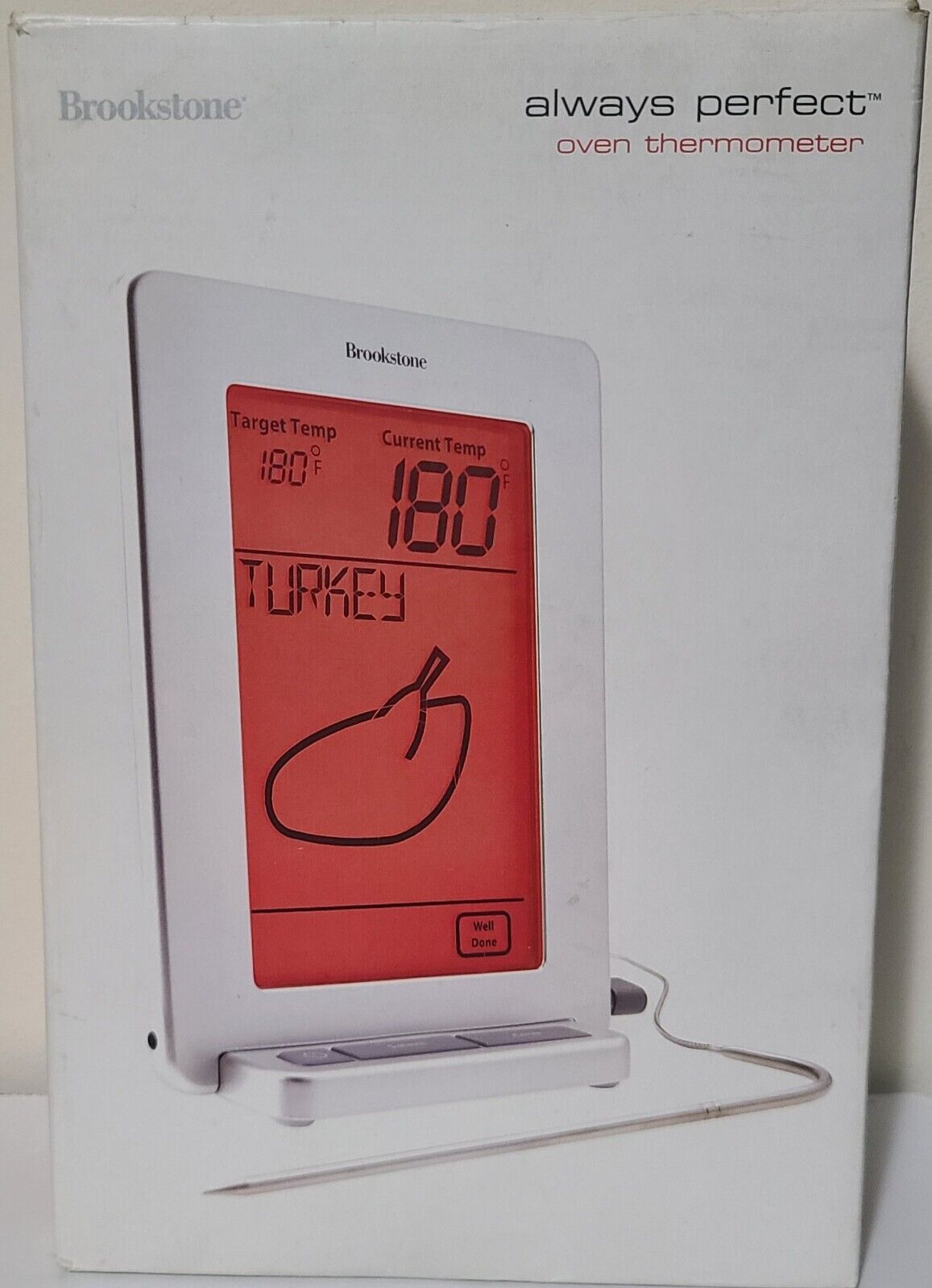 Brookstone Always Perfect Oven Thermometer Silver Tone Digital Temperature