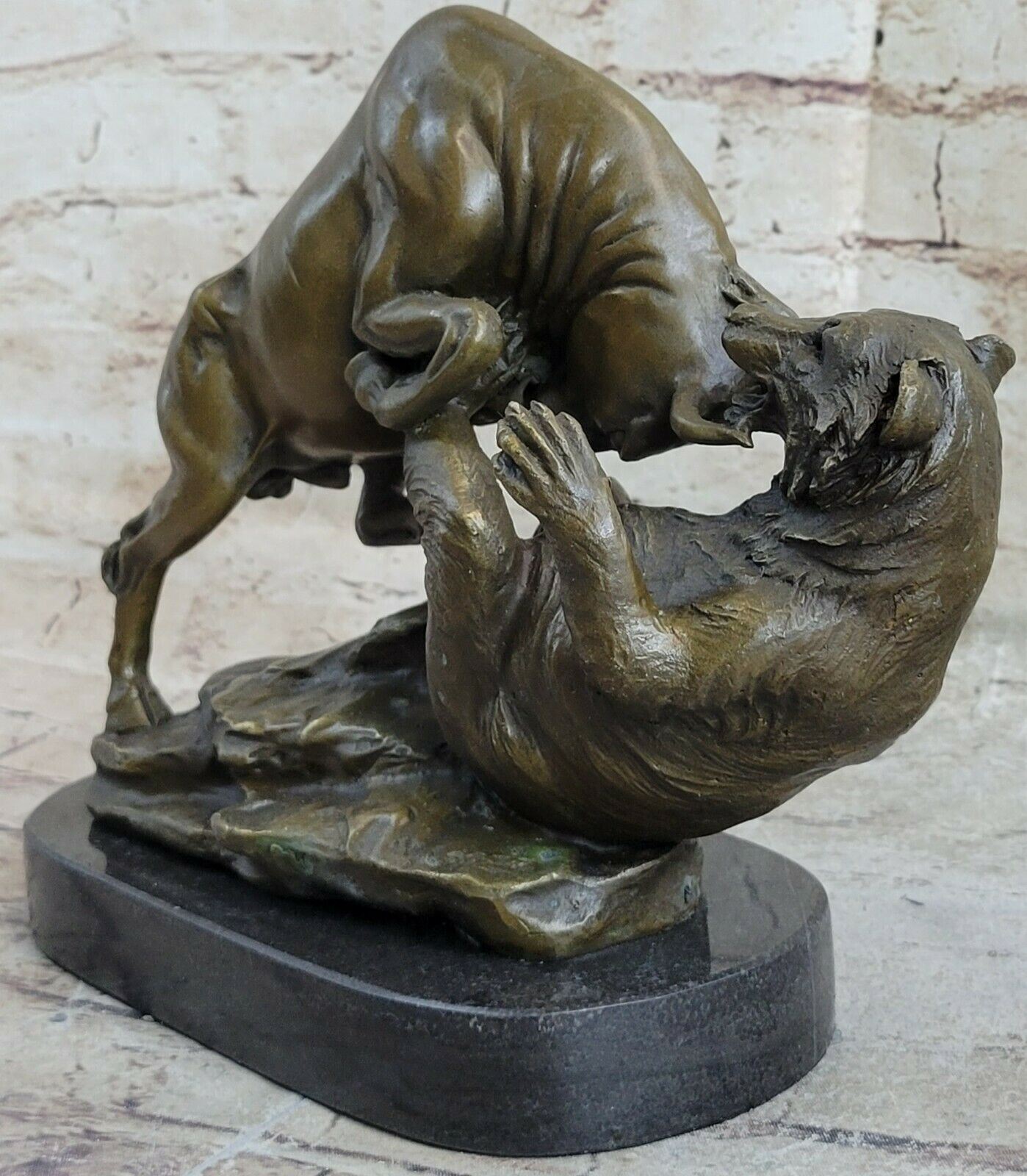 Wall Street Bull Bear Finest Bronze Casting From Europe Hot Cast Figurine Gift
