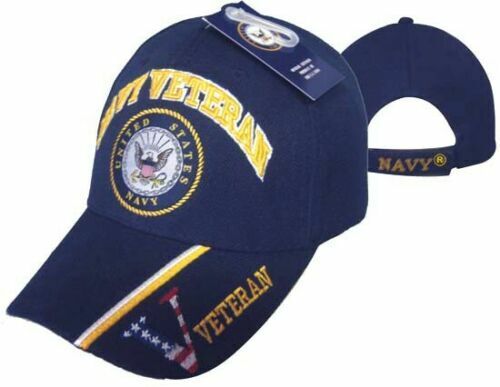 U.S. MILITARY VETERAN NAVY OFFICIALLY LICENSED BLUE Baseball Cap Hat