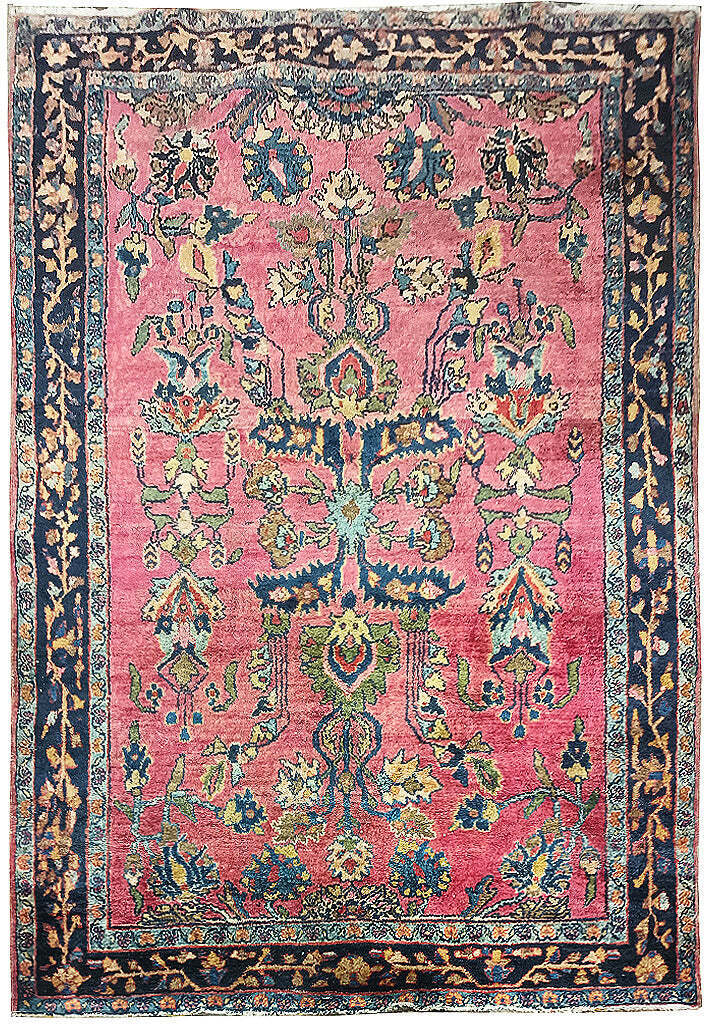 4\' x 7\' Antique Perssian Sarouuk Carpet Grandma Rug #F-6296