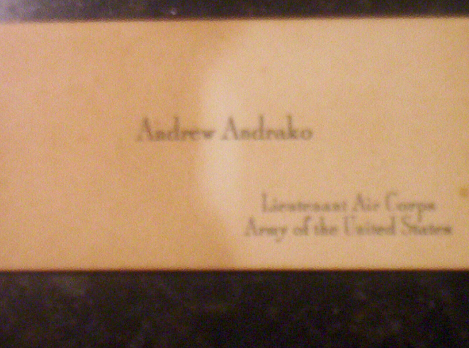 Original WWII Prague Bombing Mistake Lead US Pilot Andrew Andrako Flight ID Card