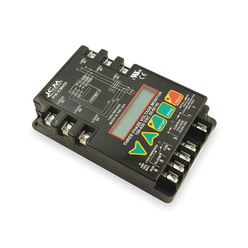 ICM ICM450A Line Voltage Monitor, 3 Phase, 50/60 Hz 3UW93