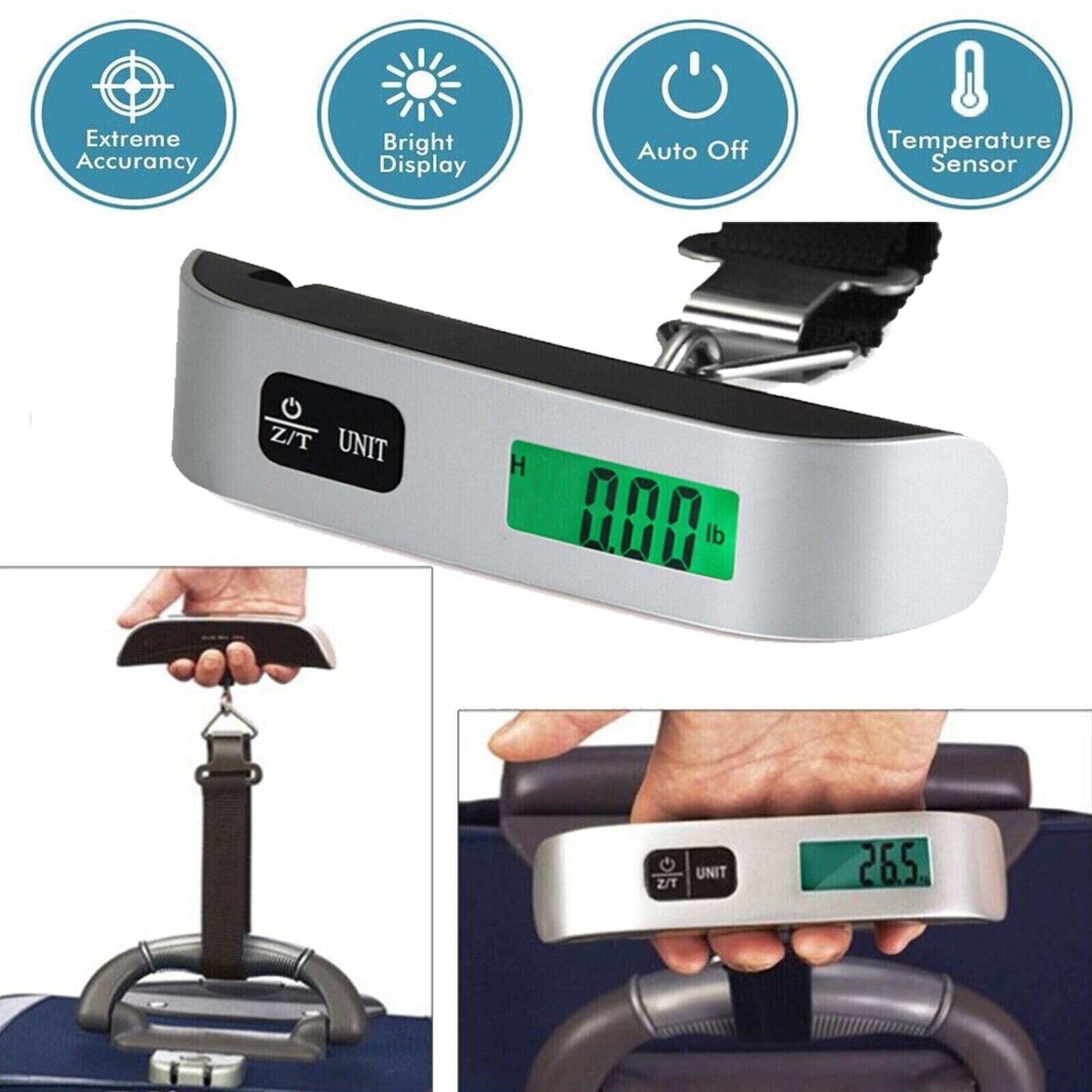 50kg/10g Portable Travel LCD Digital Hanging Luggage Scale Electronic Weight US