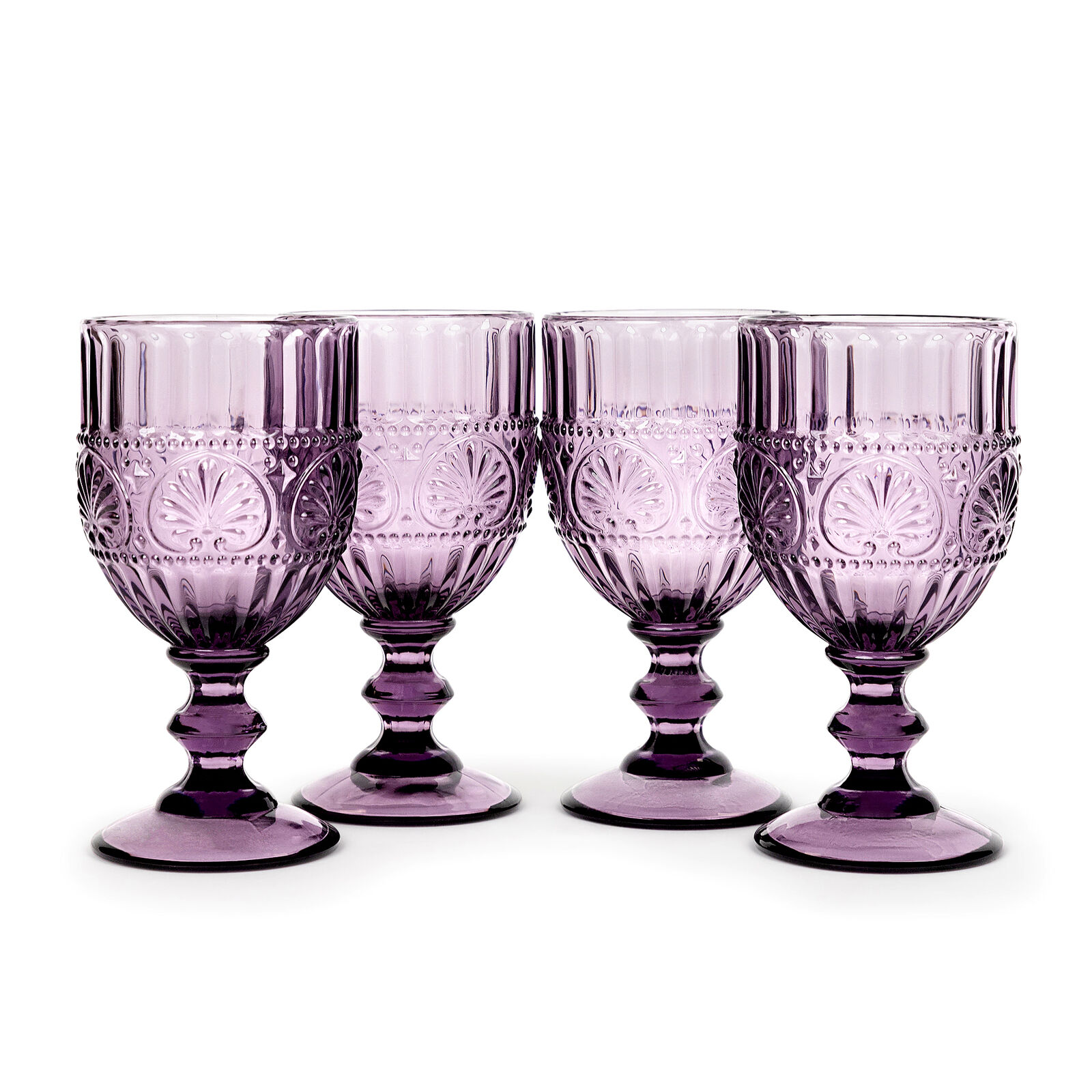 American Atelier Vintage Wine Glasses, Set of 4, 12-Ounce Capacity - Purple