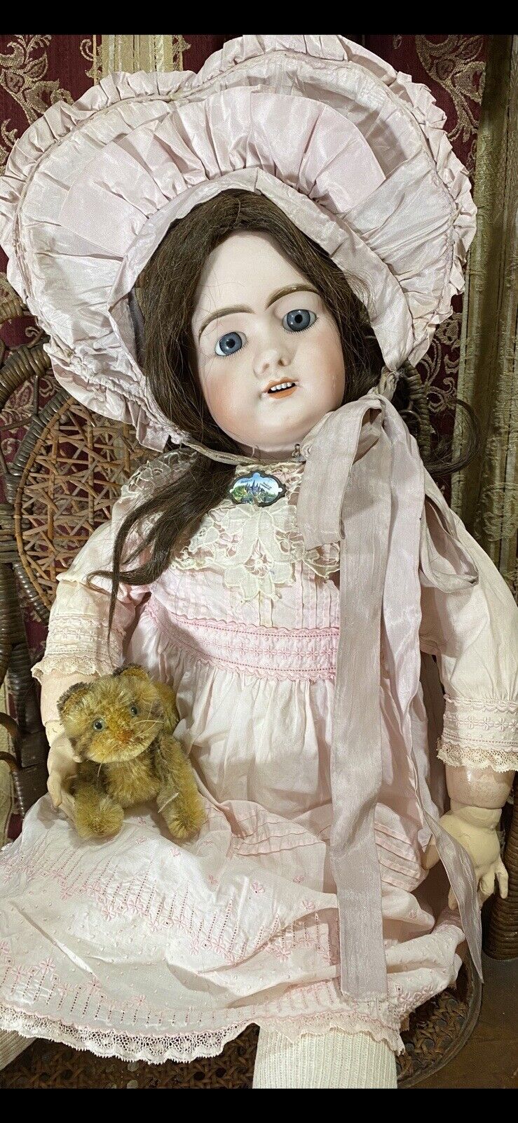 Tete JUMEAU 13 French Doll Antique 27” SFBJ Chunky Body  fab antique outfit
