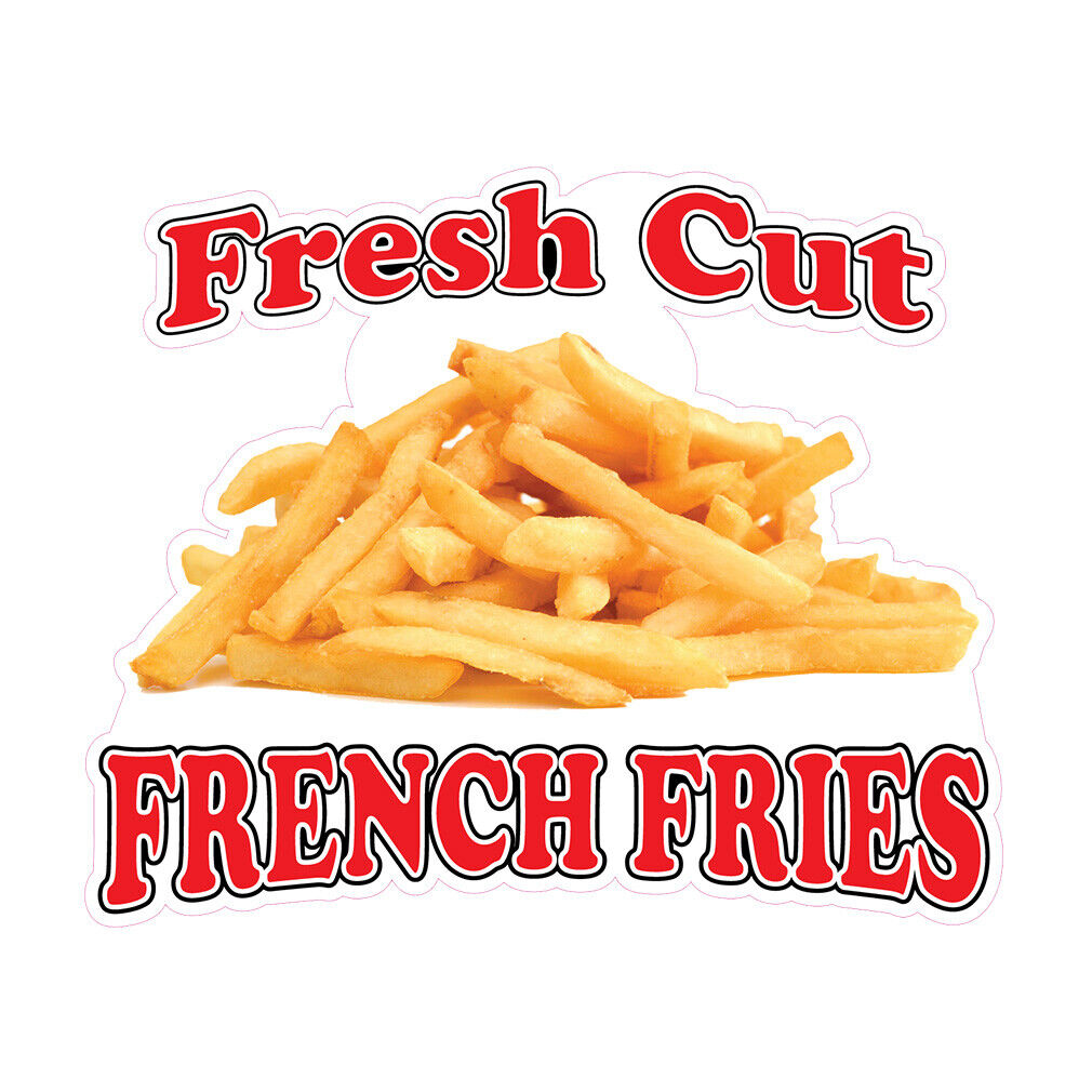Food Truck Decals Fresh Cut French Fries Restaurant & Food Concession Sign Red