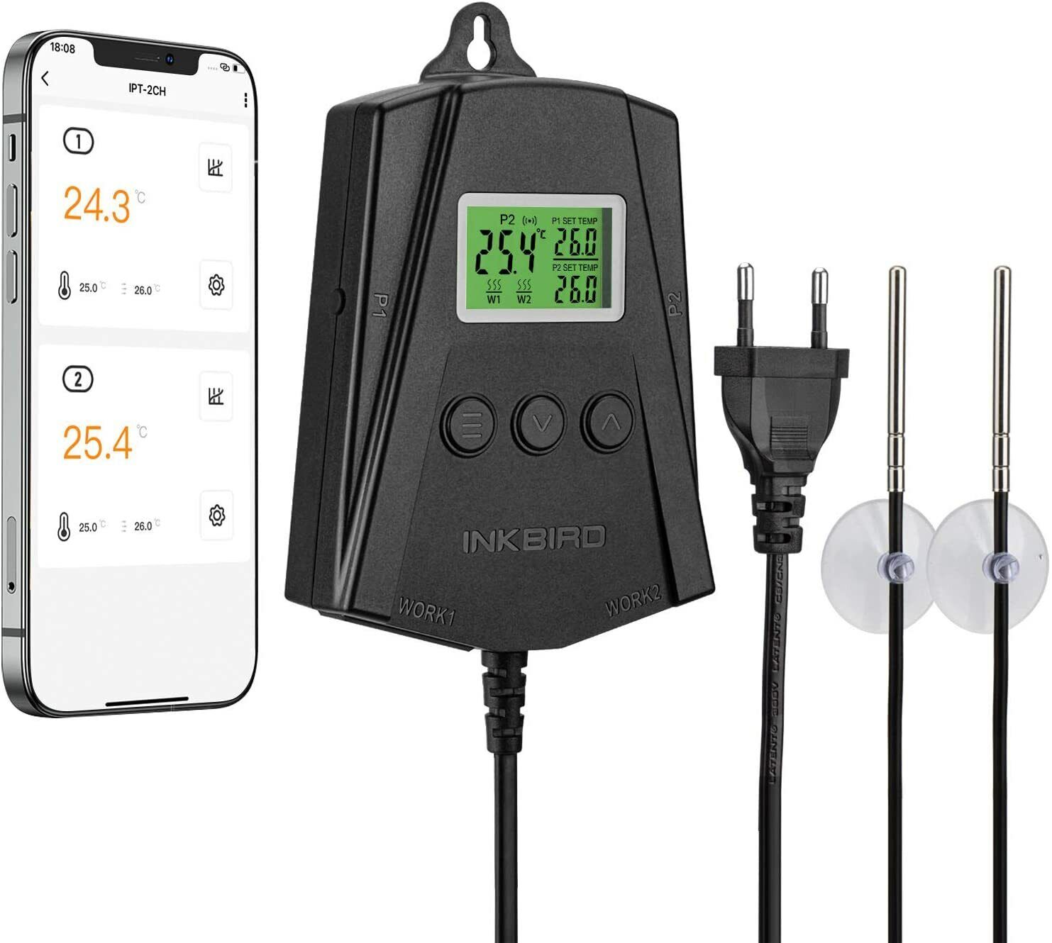 Seed Started Heat Mat Thermostat WiFi Temperature Controller Dual Probe Control