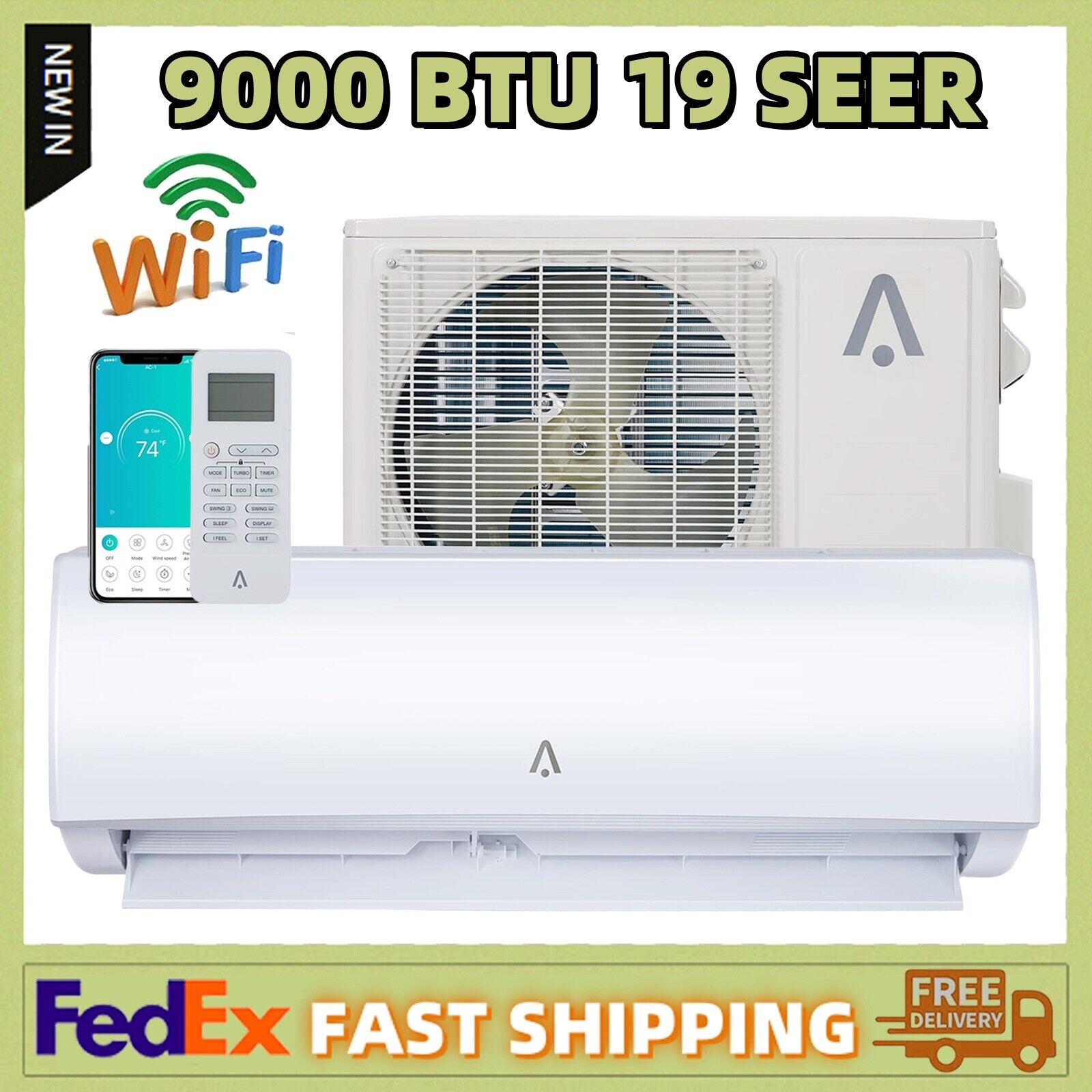 9000/12000/18000/24000/36000 BTU Mini Split Air Conditioner & Heat Pump Smart AC