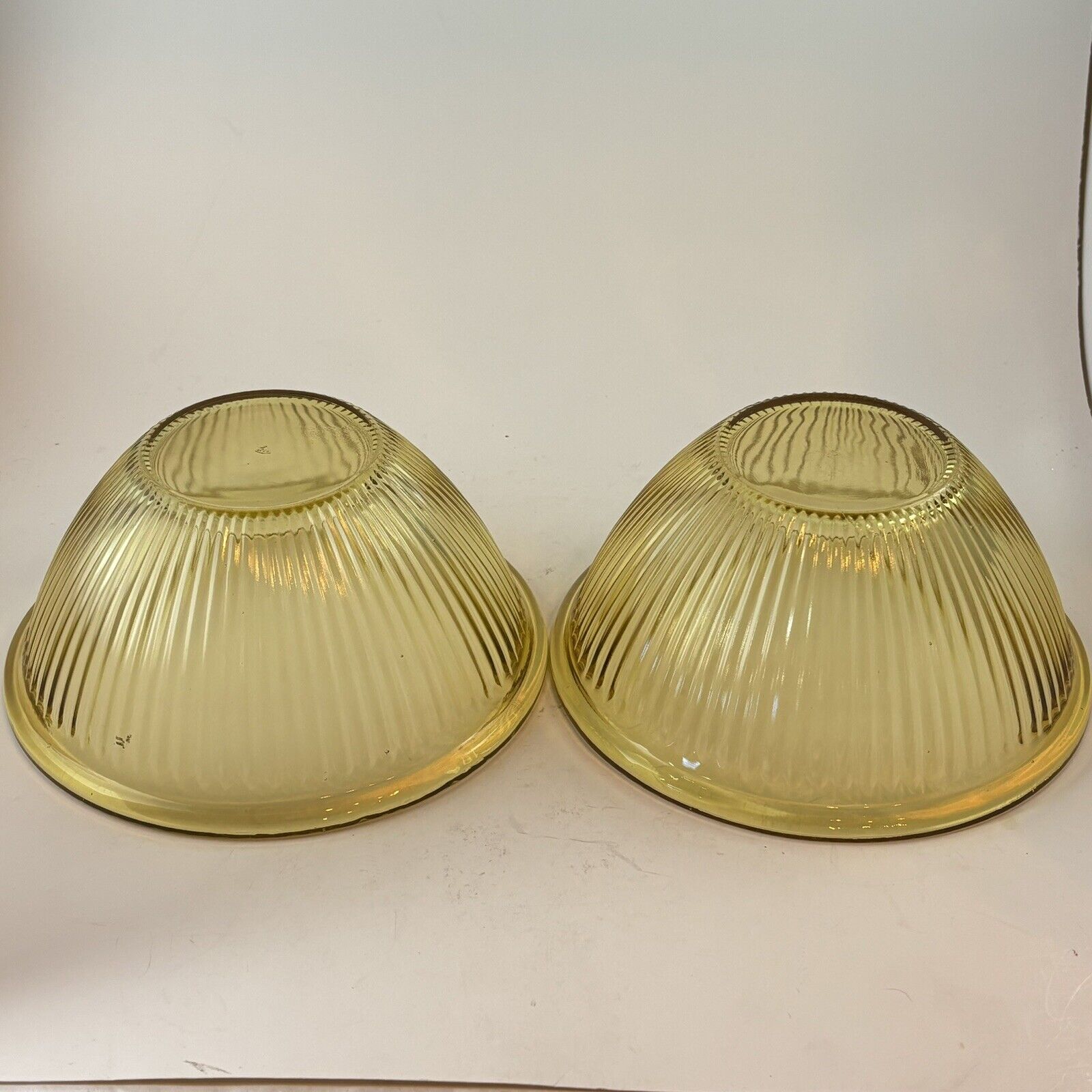 Vintage Set of 2 Federal Amber Depression Glass Nesting Bowl 8”