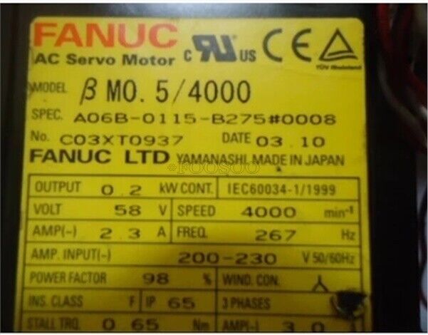 1Pcs Used Fanuc Ac Servo Motor A06B-0114-B275 #0008 oi