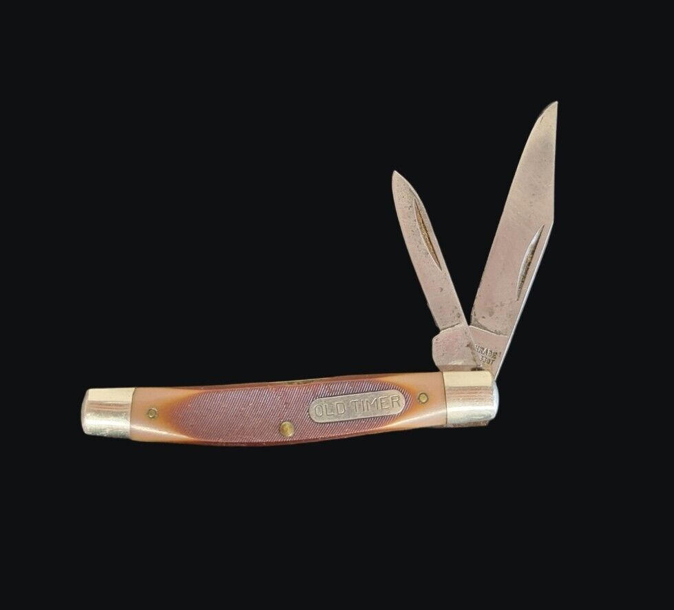 Vintage Schrade USA 33OT Folding Pocket Knife Old Timer  2 Blades Peanut Jack