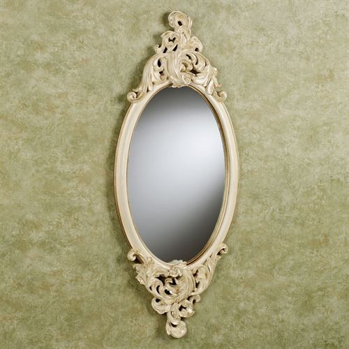 Rose Marie Victorian Style Oval Wall Mirror Ivory/Gold | Ornate Decor