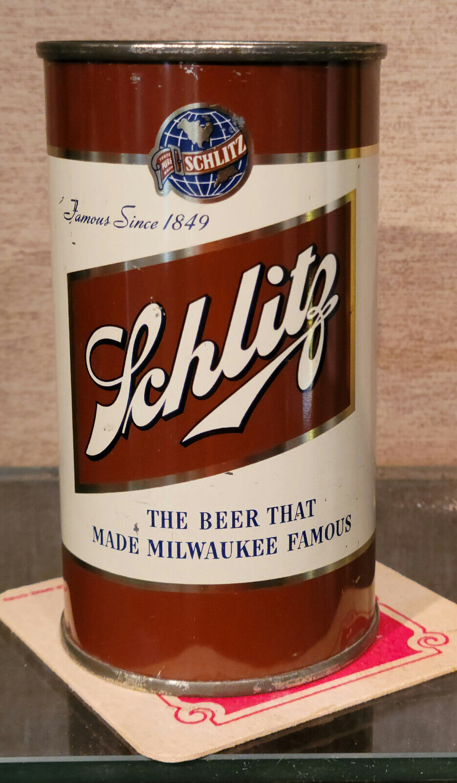 *SHORT RUN* 1948 JUST THE KISS OF THE HOPS SCHLITZ FLAT TOP BEER CAN WI IRTP #2