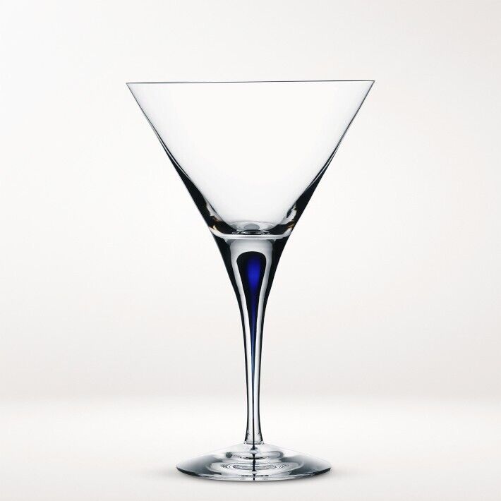 Orrefors Intermezzo Blue Crystal Martini Glass 6.75\