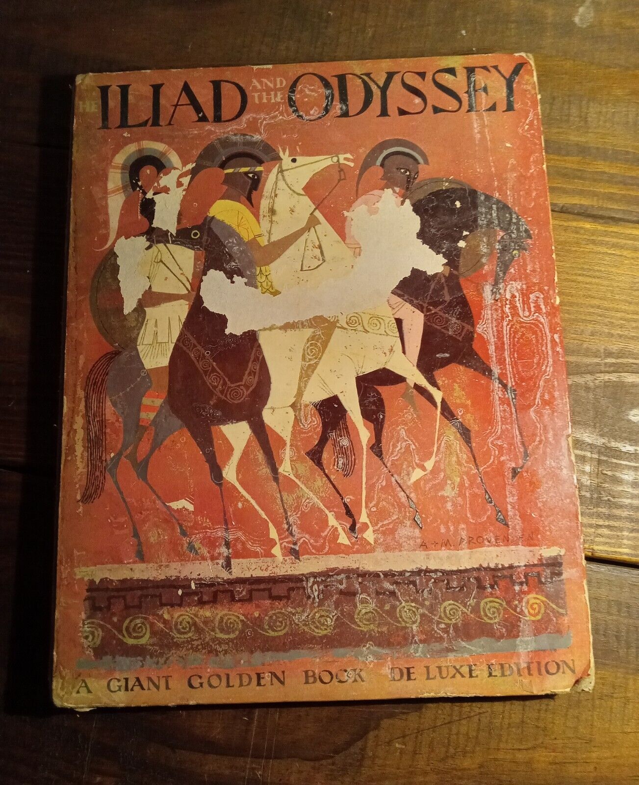 THE ILIAD AND THE ODYSSEY Giant Golden Book Deluxe 1st Edition 1956 Hardcover