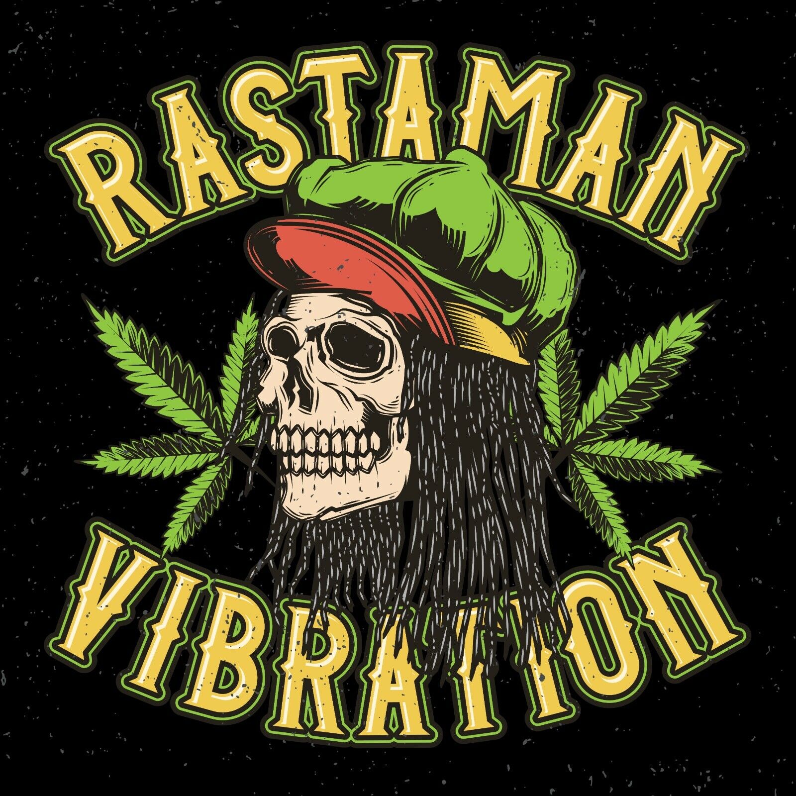 RASTA VIBRATION Banner - Weed 420 Marley Jamaica Skull Rasta Poster Sign 