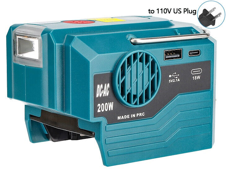 For Makita Battery Inverter Generator US/EU Plug Power Source USB Adapter LED 