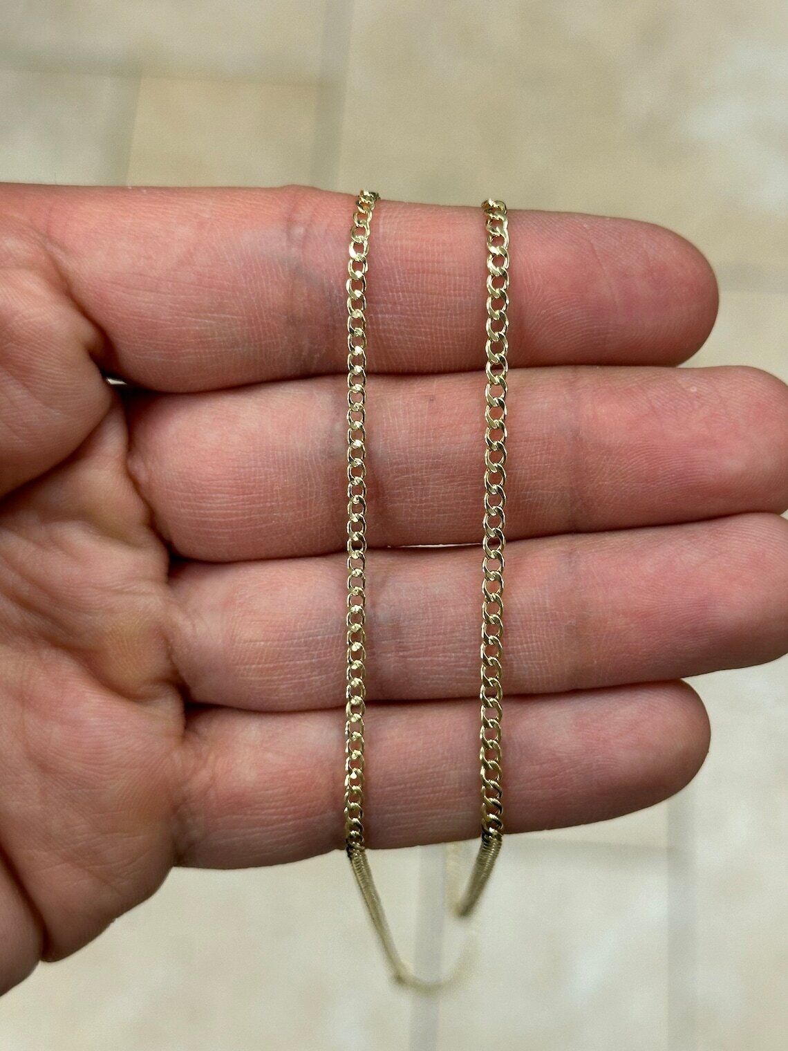 10K Solid Yellow Gold Cuban 2mm 2.5mm Chain Necklace 16\