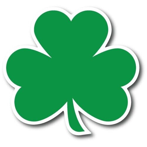 Green Shamrock Magnet Decal, 5x4.5 Inches, Automotive Magnet