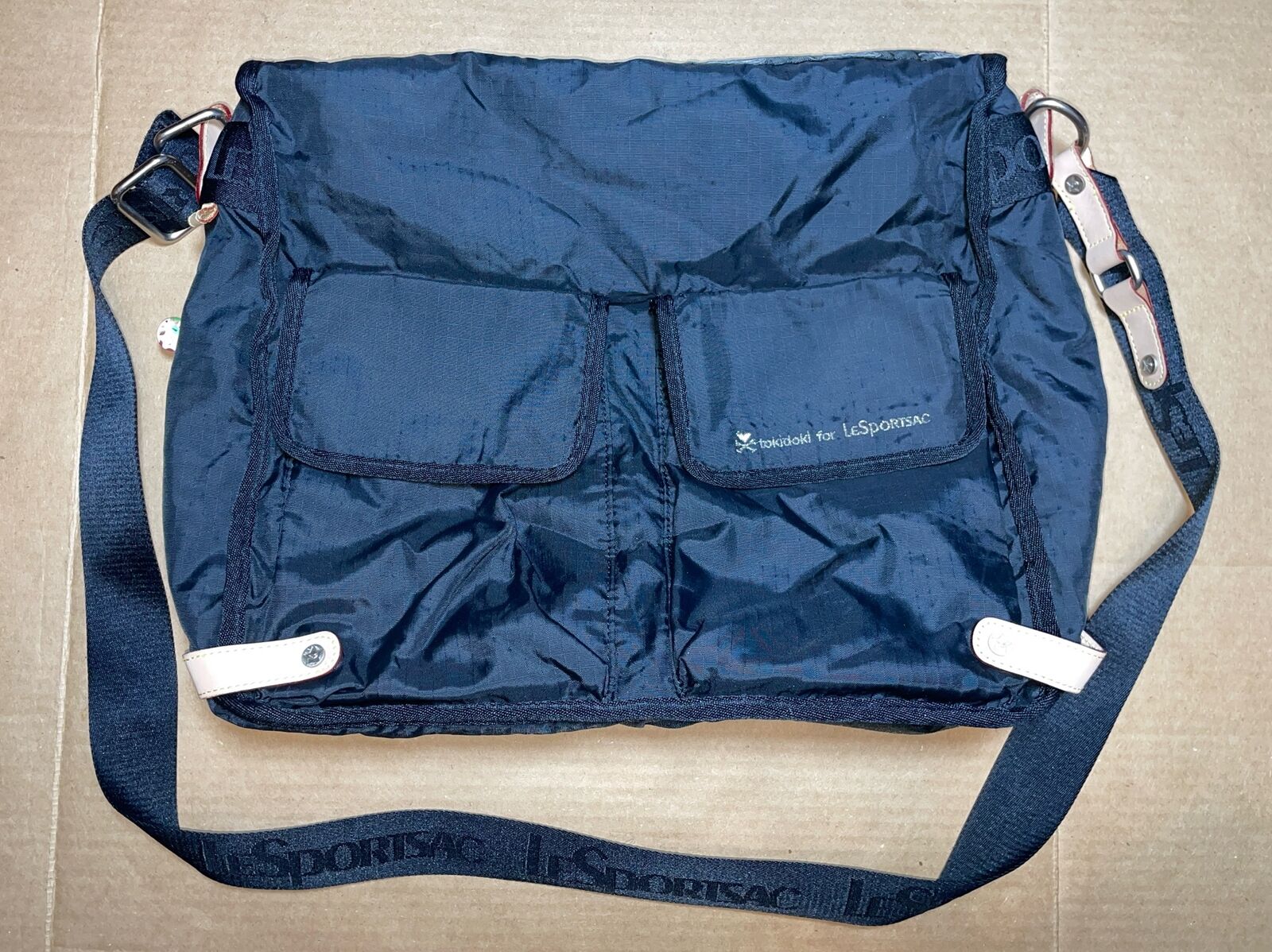 Tokidoki  For LeSportsac Crossbody Messenger Bag Double Pocket Zip Nylon Black