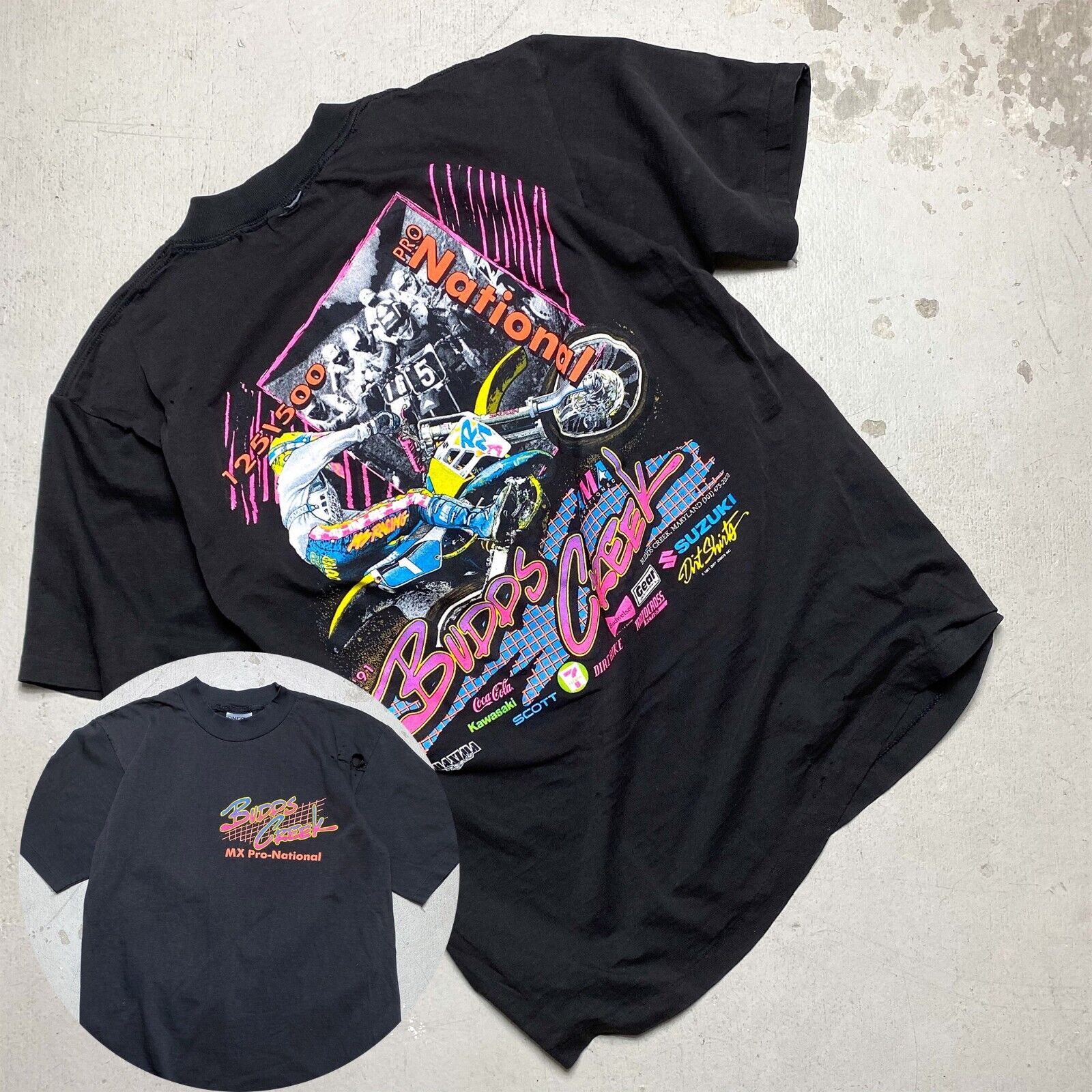 Vintage 1991 Budds Creek Motocross National T-Shirt Cotton Unisex Size S-3XL