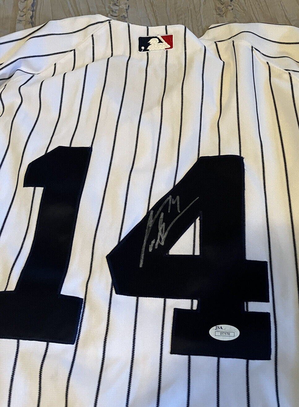 CURTIS GRANDERSON New York YANKEES Baseball MAJESTIC Size 50 Jersey SIGNED