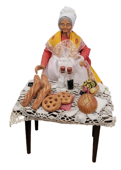 Santon De Provence French Doll Figure Woman In Bakery