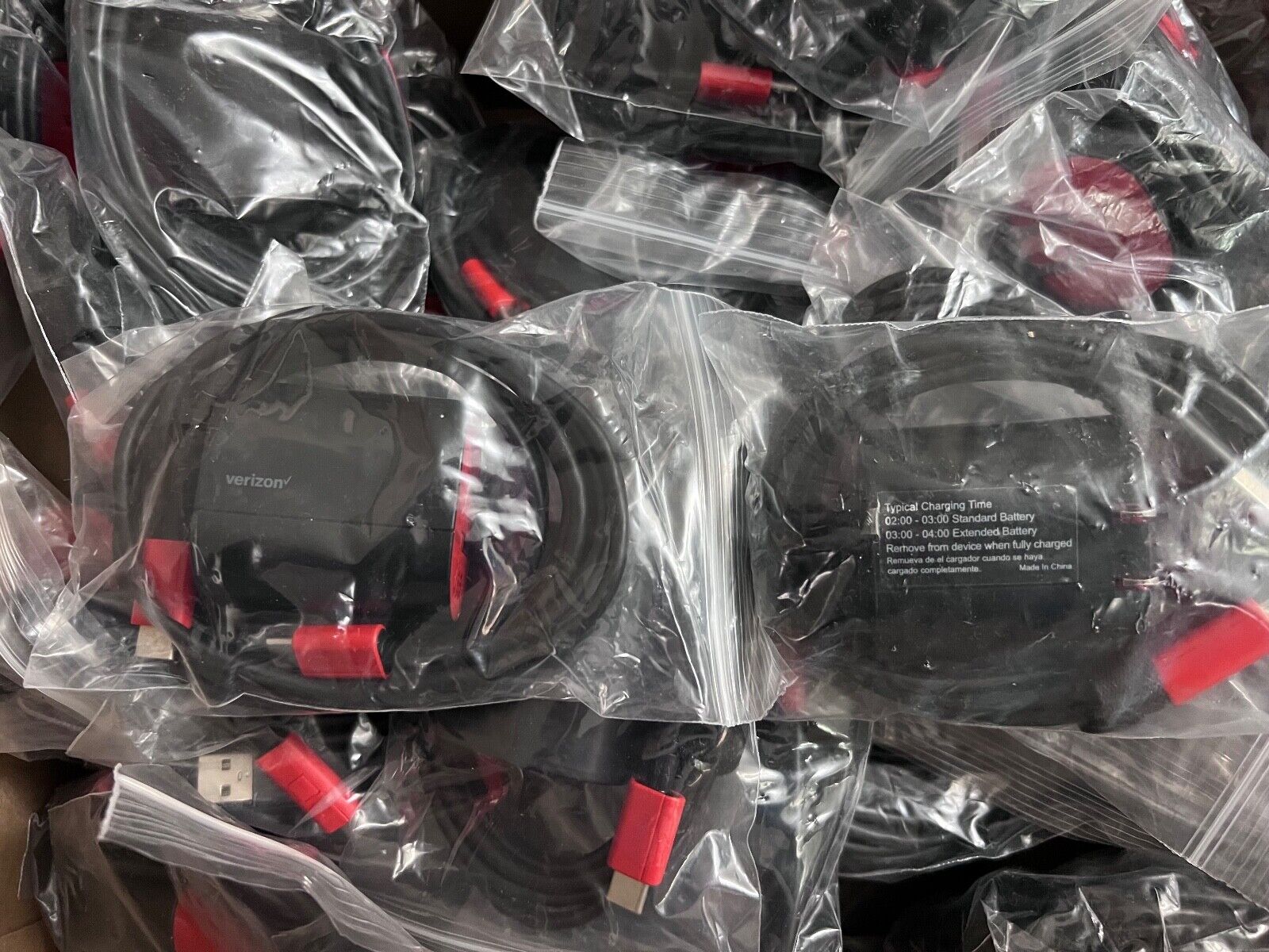 Lot of 50 New Original Verizon Black Fast Charge Micro USB Home Charger Adapter