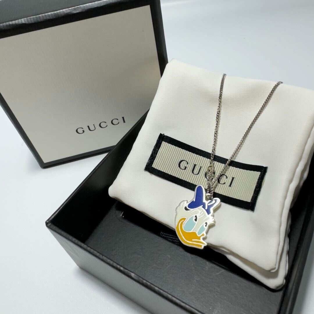 Genuine Gucci Disney Necklace Rare Daisy Silver 925 GG 17in Japan 419 140