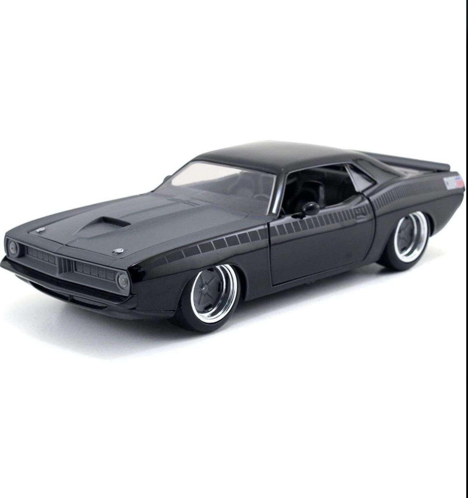 NEW JADA DIECAST FAST & FURIOUS 7 LETTY\'S PLYMOUTH BARACUDA MAT BLACK 1:24 SCALE