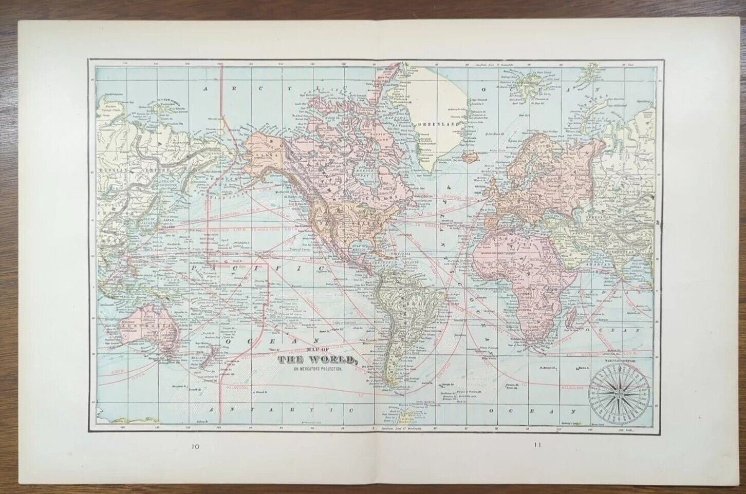 Vintage 1903 WORLD Map 22\