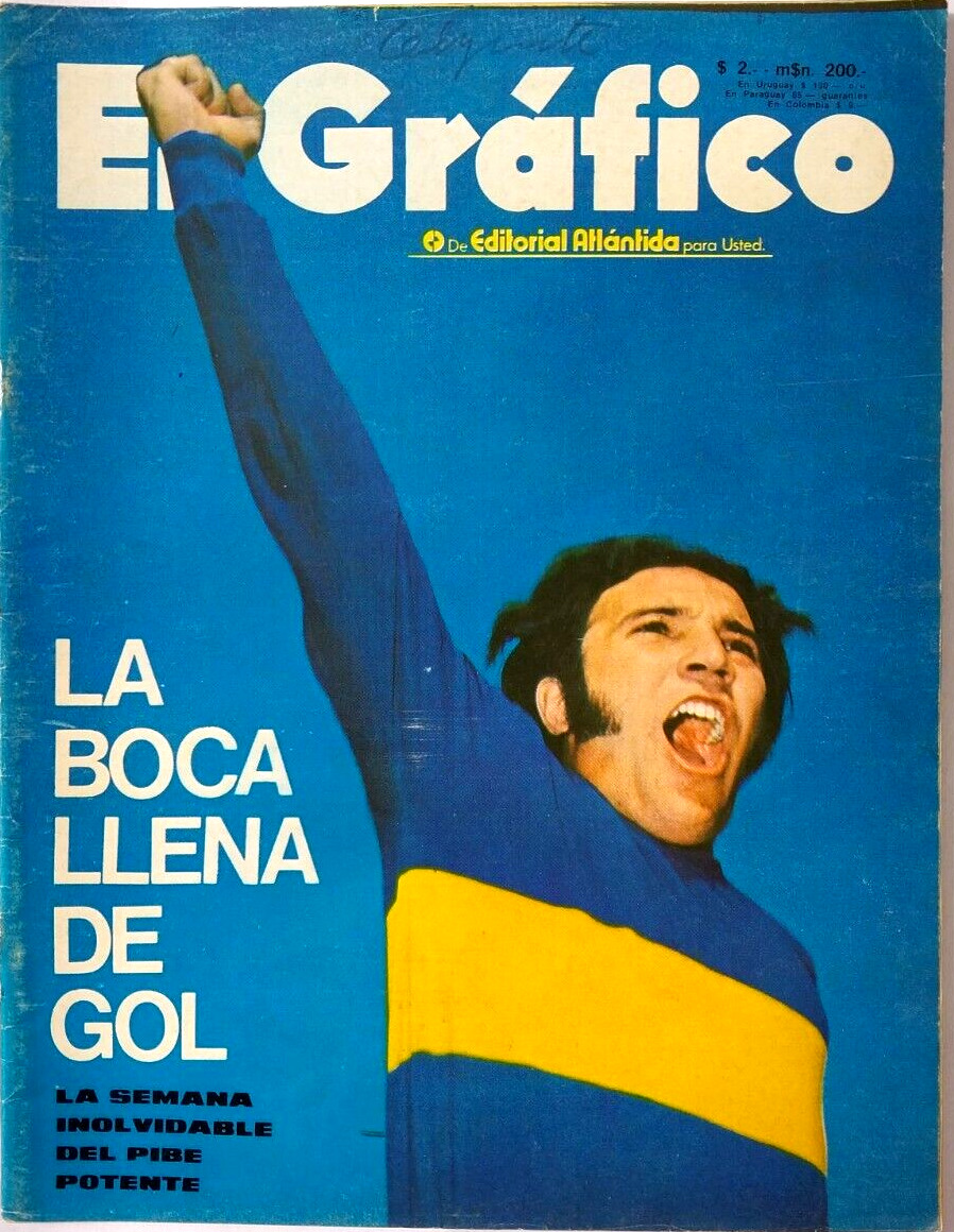 1972 Argentina Magazine Boca Juniors Cover Pelé-Monzón Poster Rare Vtg Issue  