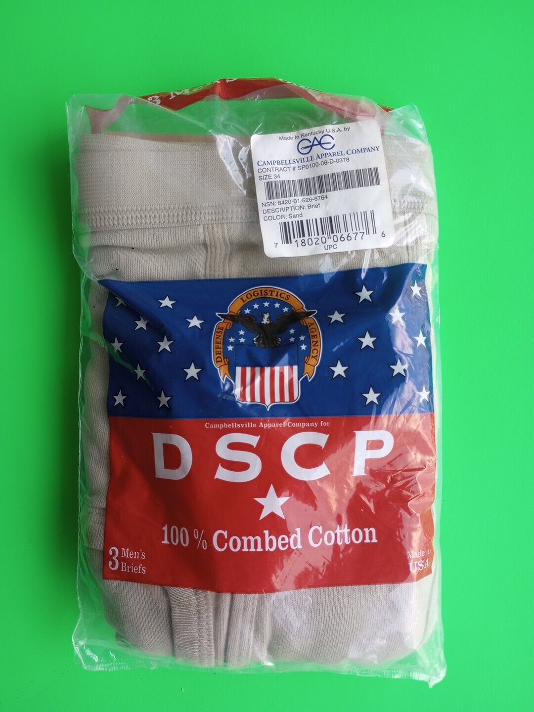 Briefs 3 Pack Size 34 Sand Tan 100% Cotton Army USGI DSCP 8420-01-526-6765 NWT