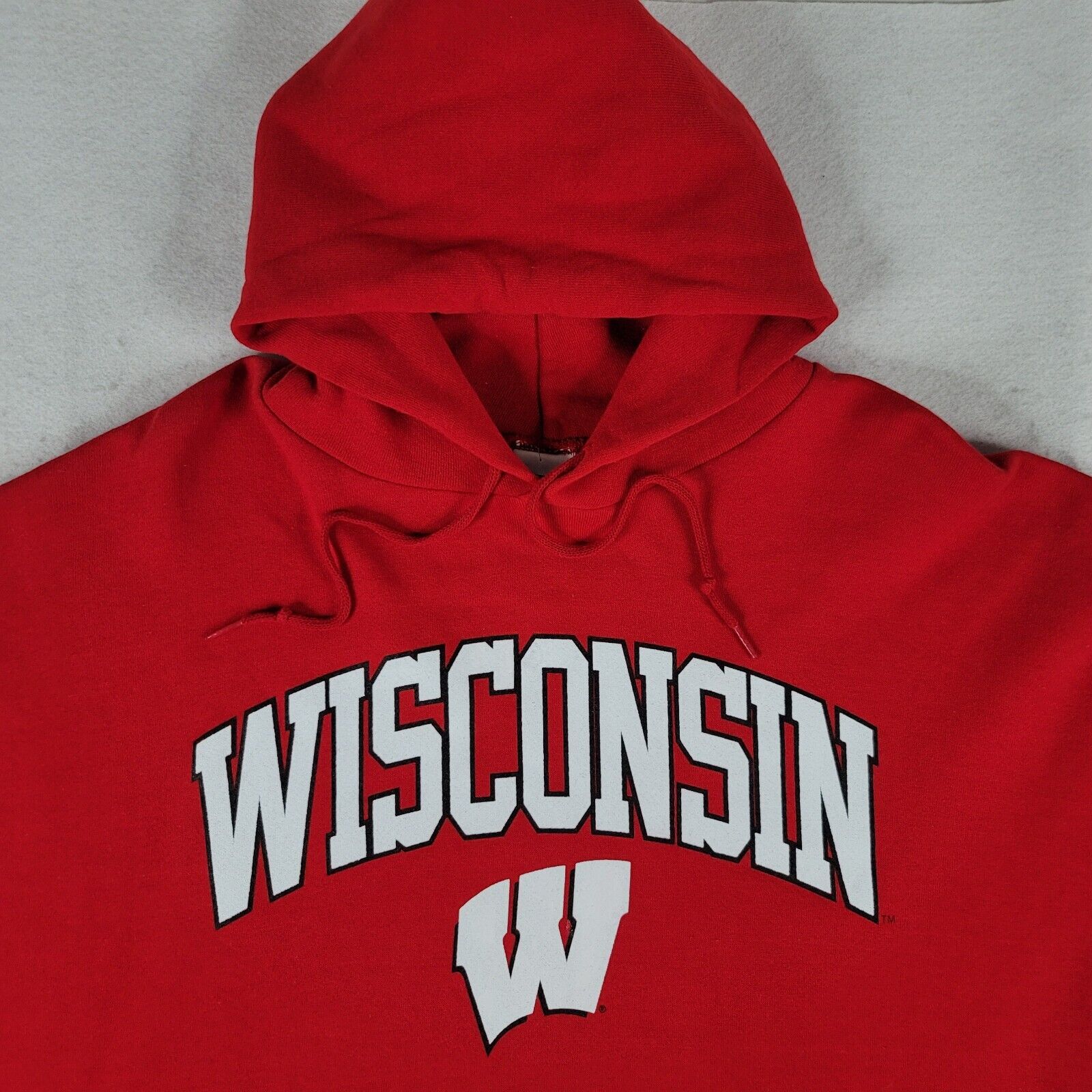 Vintage Wisconsin Badgers Sweatshirt Hoodie 2XL Red White College Football Mens 