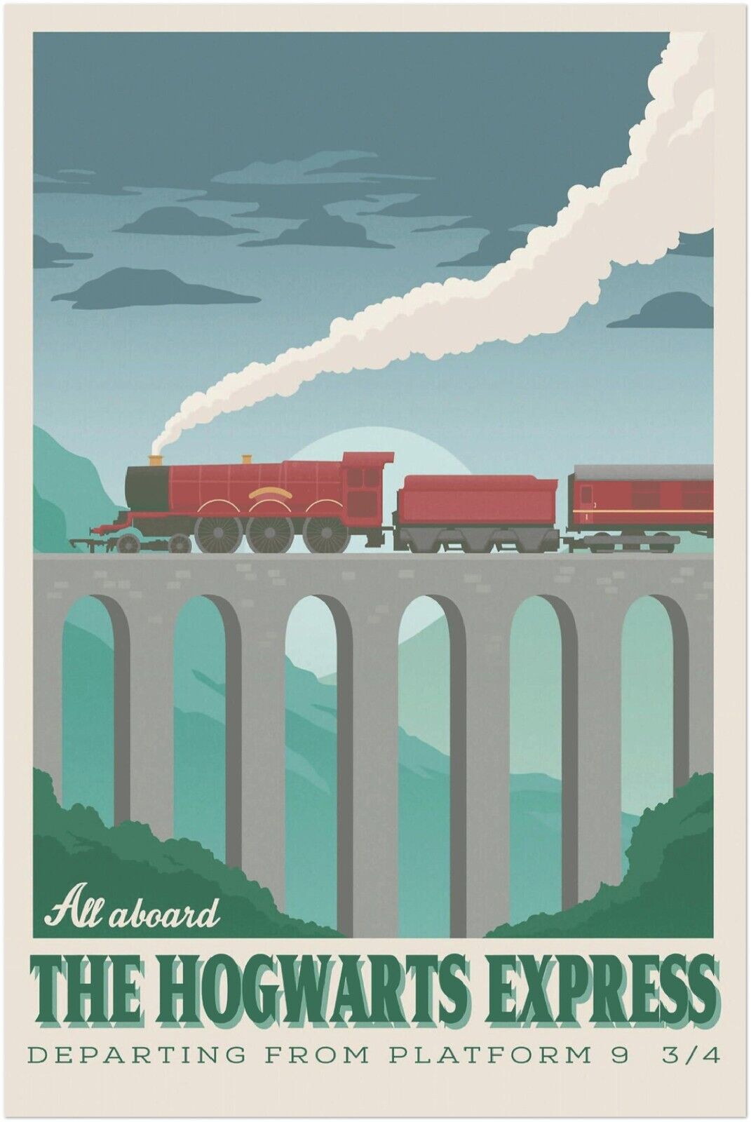 All Aboard the Hogwarts Express Travel Print - Harry Potter Poster, Wall Art