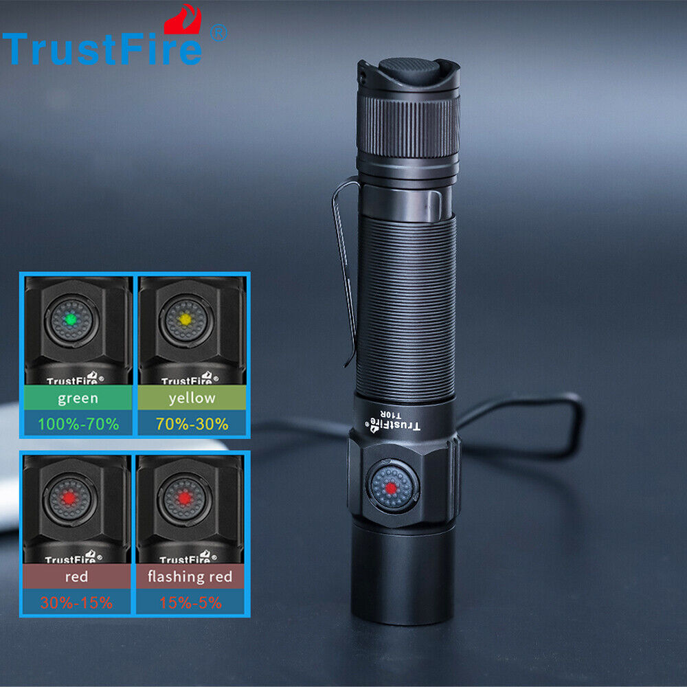 TrustFire 1800Lumens Tactical LED Flashlight Type-C Rechargeable IP68 Waterproof