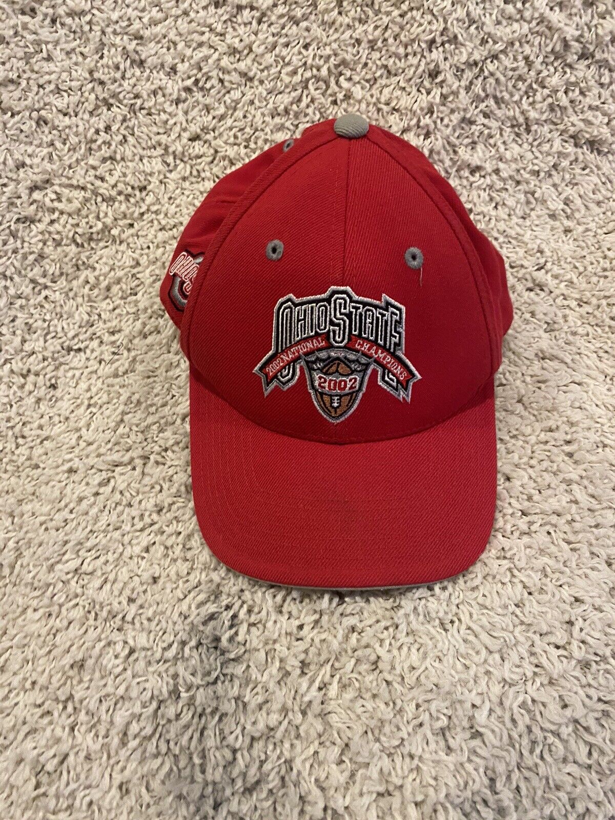 Vintage Ohio State Buckeyes Hat Cap strapback adult one size red 2002 mens a2348