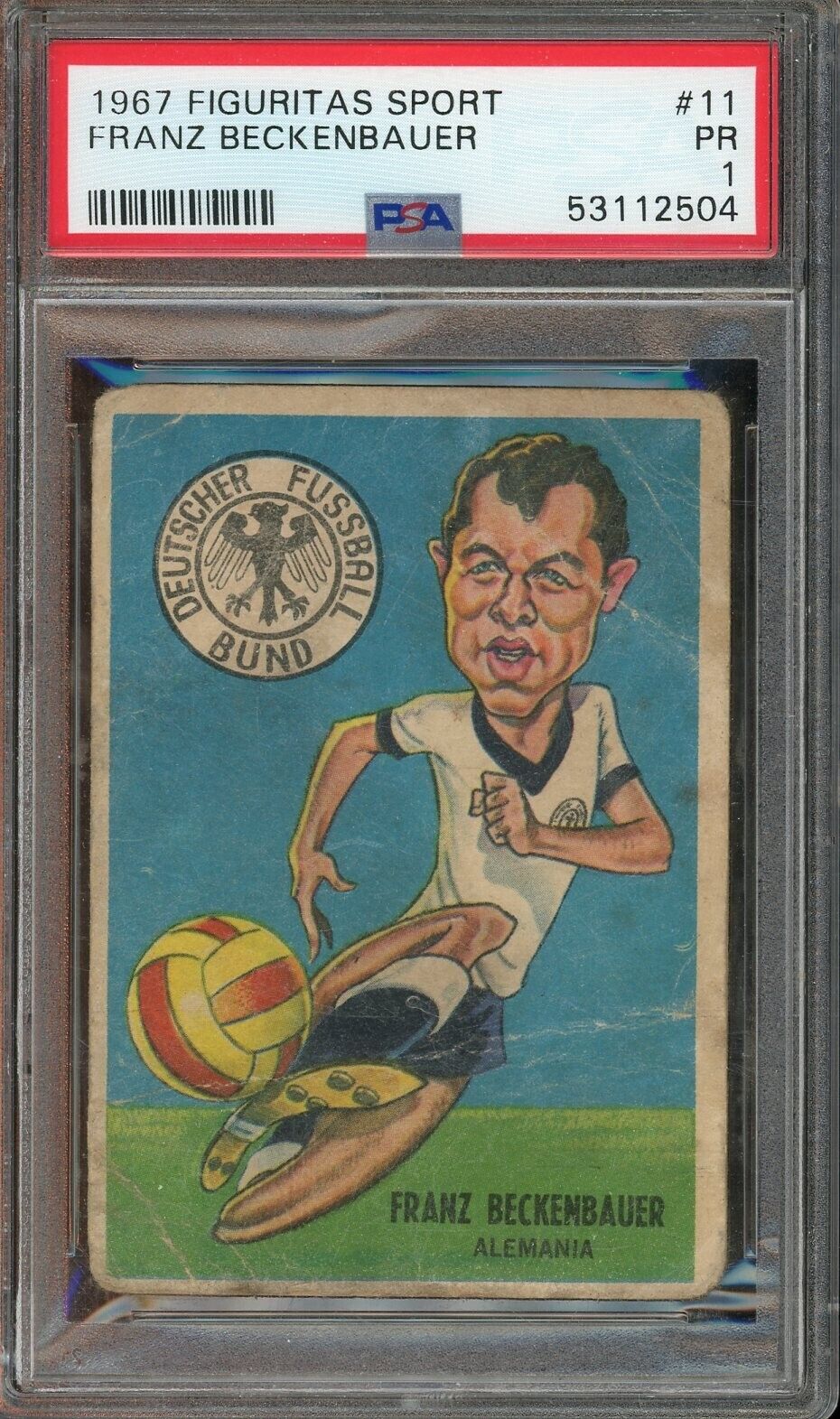 1967 Crack Figuritas Sport Franz Beckenbauer #11 PSA 1 Rare Vintage Soccer