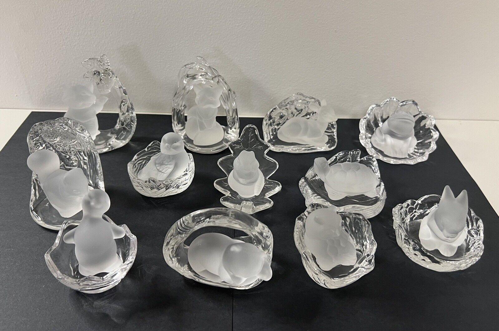 12 Franklin Mint Crystal Animal Surprises Collection Figurines Sculpture 1988