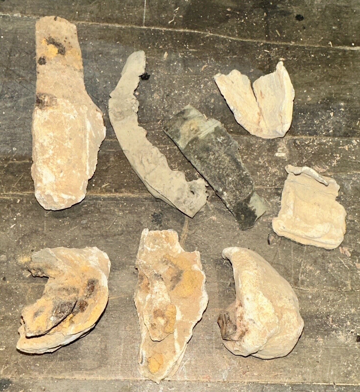 Sabot pieces from 4 different Civil War artillery shells