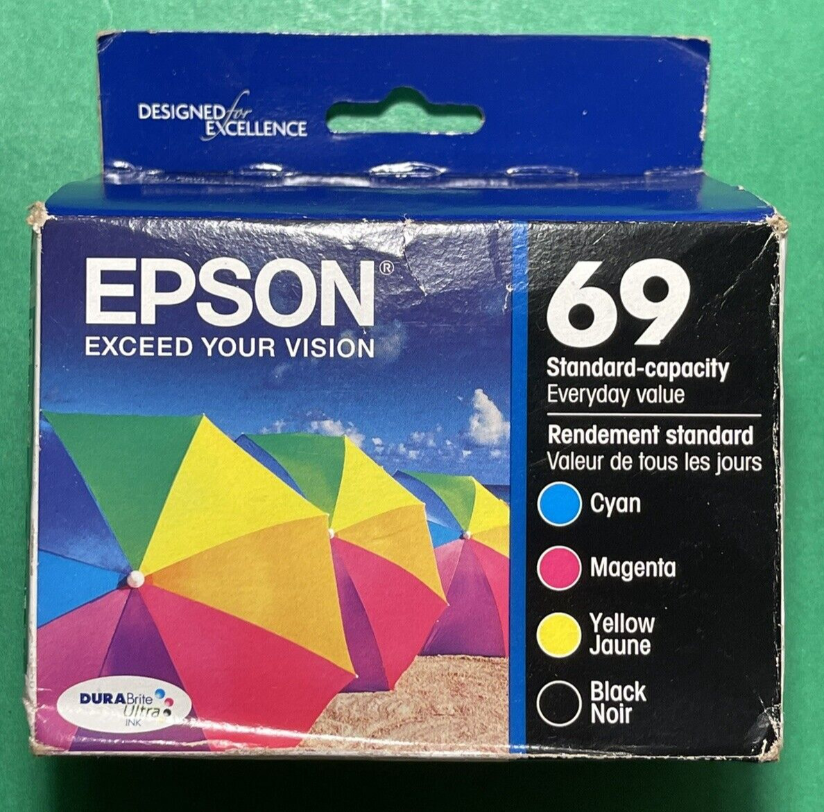 Genuine Epson 69 Black/Color Inks OEM for Stylus NX415 515 WF300 600 Printer-4PK