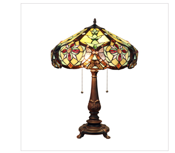 Tiffany Victorian Style Lamp, Light Desk Accent Table Glass Vintage, 18\
