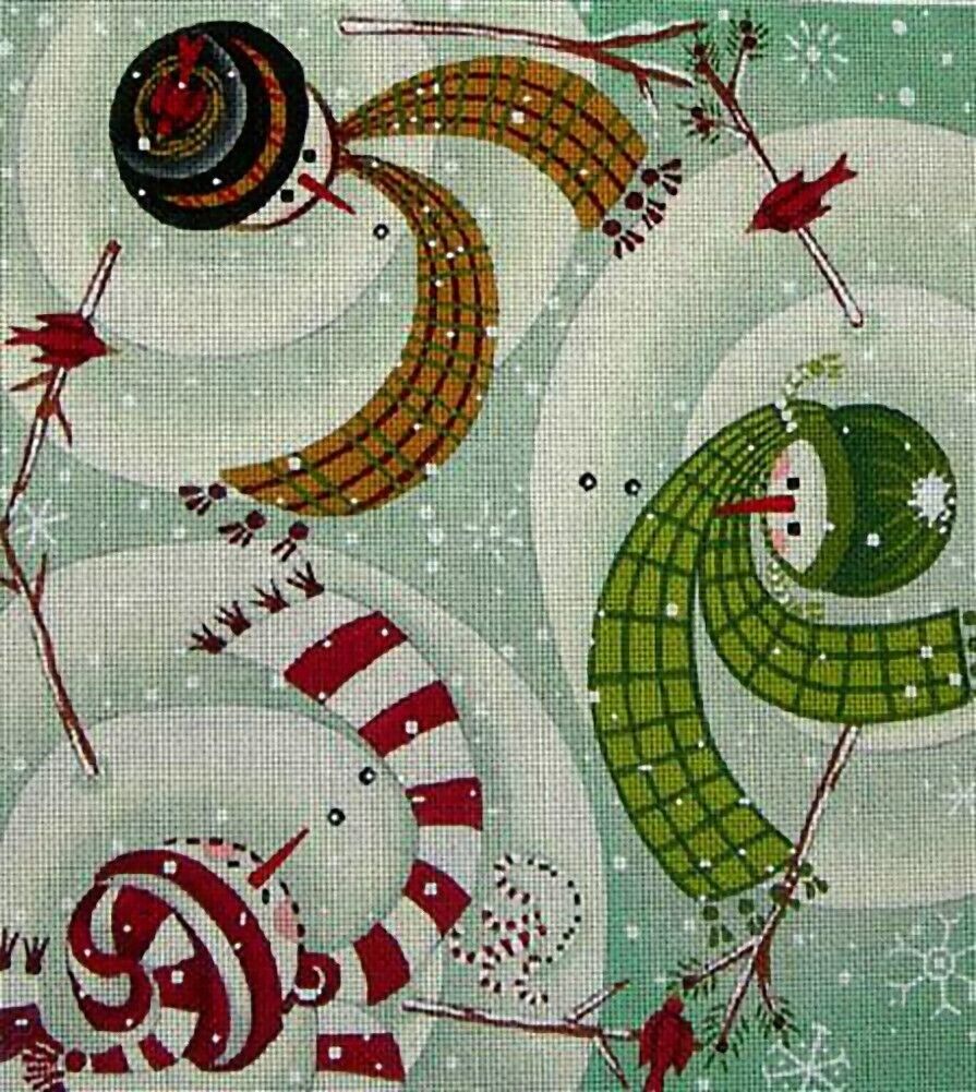 Needlepoint Handpainted Christmas Ewe Eye Warm Greetings 10x11