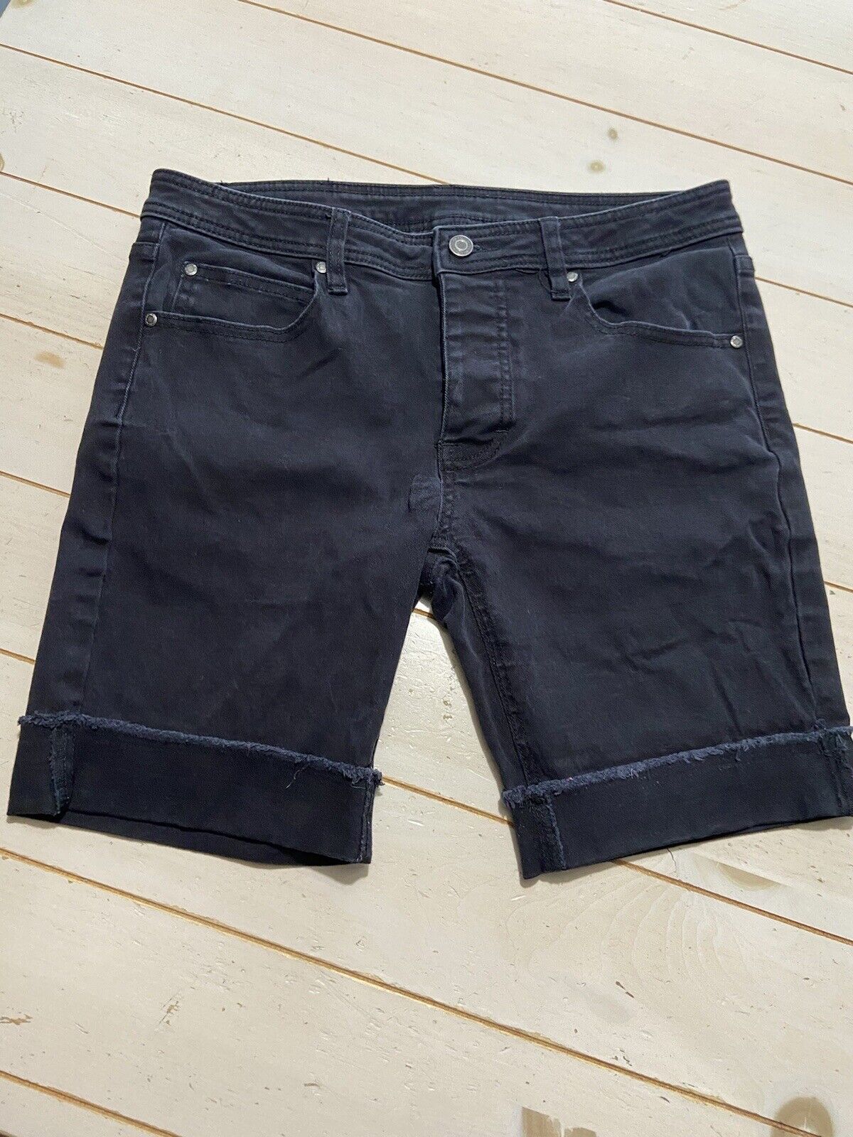 Nasty Pig Men’s Black Denim Shorts Size 32 Cuffed 8”